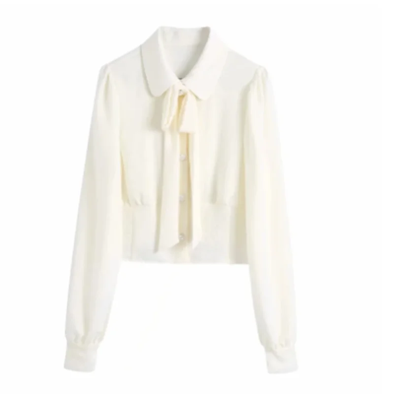 ZA Women Bow Tie Button Decoration Short Shirt Female Turndown Collar Long Sleeve Blouse Casual Lady Loose Tops Blusas S8290
ZA Women Bow Tie Button Decoration Short Shirt Female Turndown Collar Long Sleeve Blouse Casual Lady Loose Tops Blusas S8290