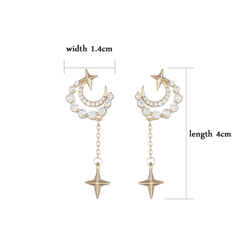 Hot Aale Shine Exquisite Zirconia Moon Earring for Women AAA Zircon CZ Tassel Stud Earring Wedding Jewelry Pendant Birthday Gift 
Hot Aale Shine Exquisite Zirconia Moon Earring for Women AAA Zircon CZ Tassel Stud Earring Wedding Jewelry Pendant Birthday Gift