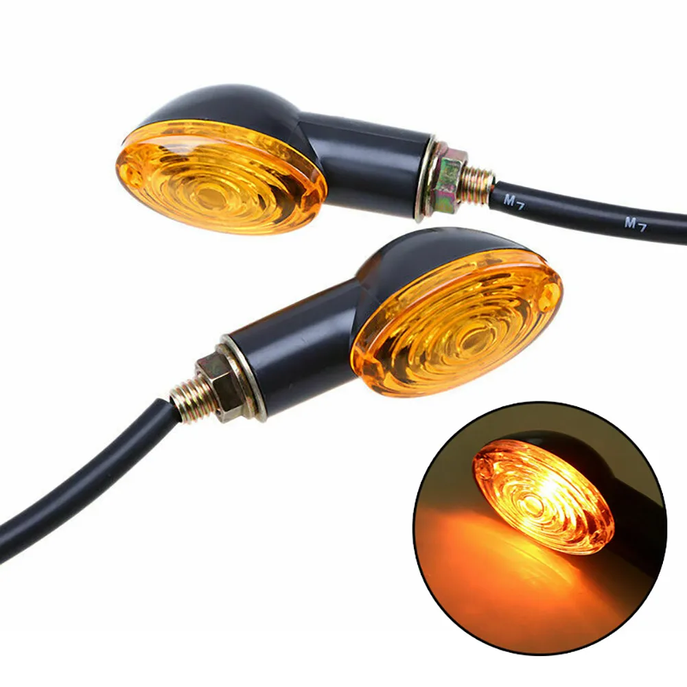 2pcs Motorcycle Turn Signal Light Indicator Blinker Lamp Amber Universal Fit Scooter Moto Turn Signal Lamp