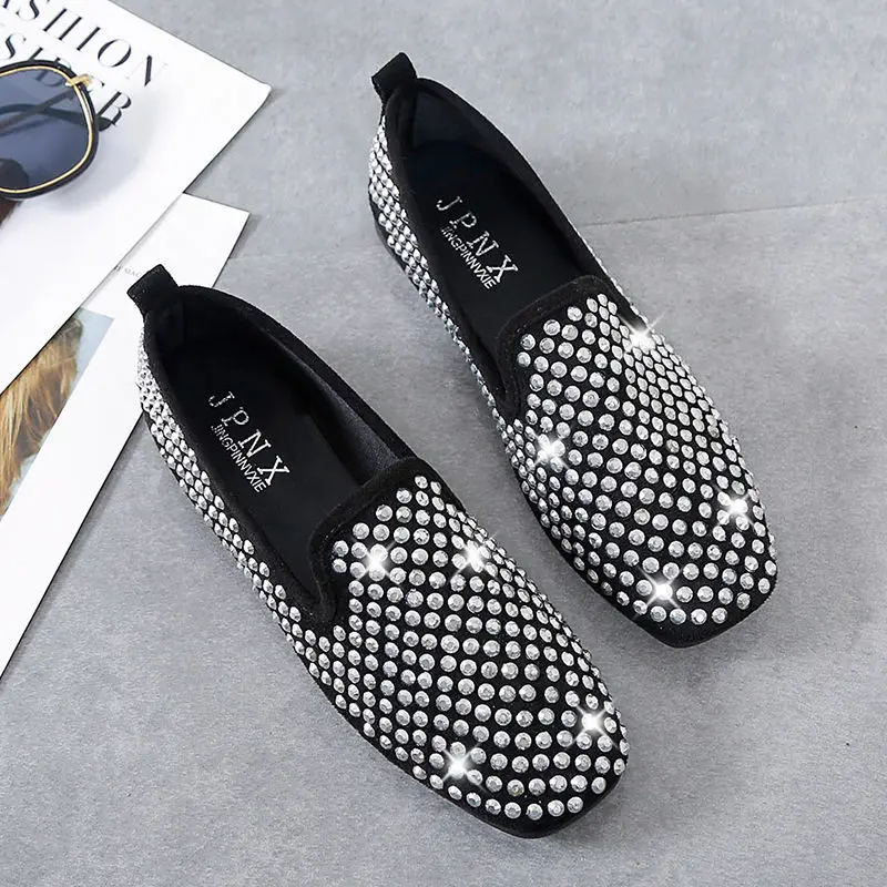 Square Toe Black Silver Rhinestone Flats Women Bling Walking Shoes Girls Slip On Loafers Gold Causal Lazy Shoes Woman Loafers
Square Toe Black Silver Rhinestone Flats Women Bling Walking Shoes Girls Slip On Loafers Gold Causal Lazy Shoes Woman Loafers