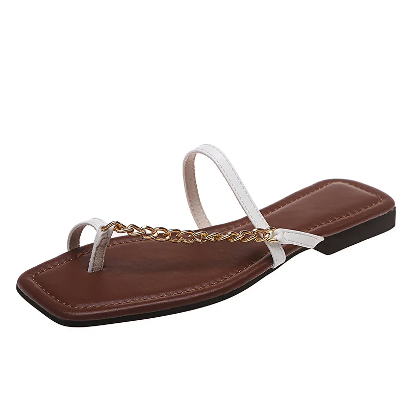 Slippers Women's Outdoor 2021 Summer New Style Set Toe Metal Chain Casual Flat Seaside Beach Shoes Fashion Ladies Slippers
Slippers Women's Outdoor 2021 Summer New Style Set Toe Metal Chain Casual Flat Seaside Beach Shoes Fashion Ladies Slippers