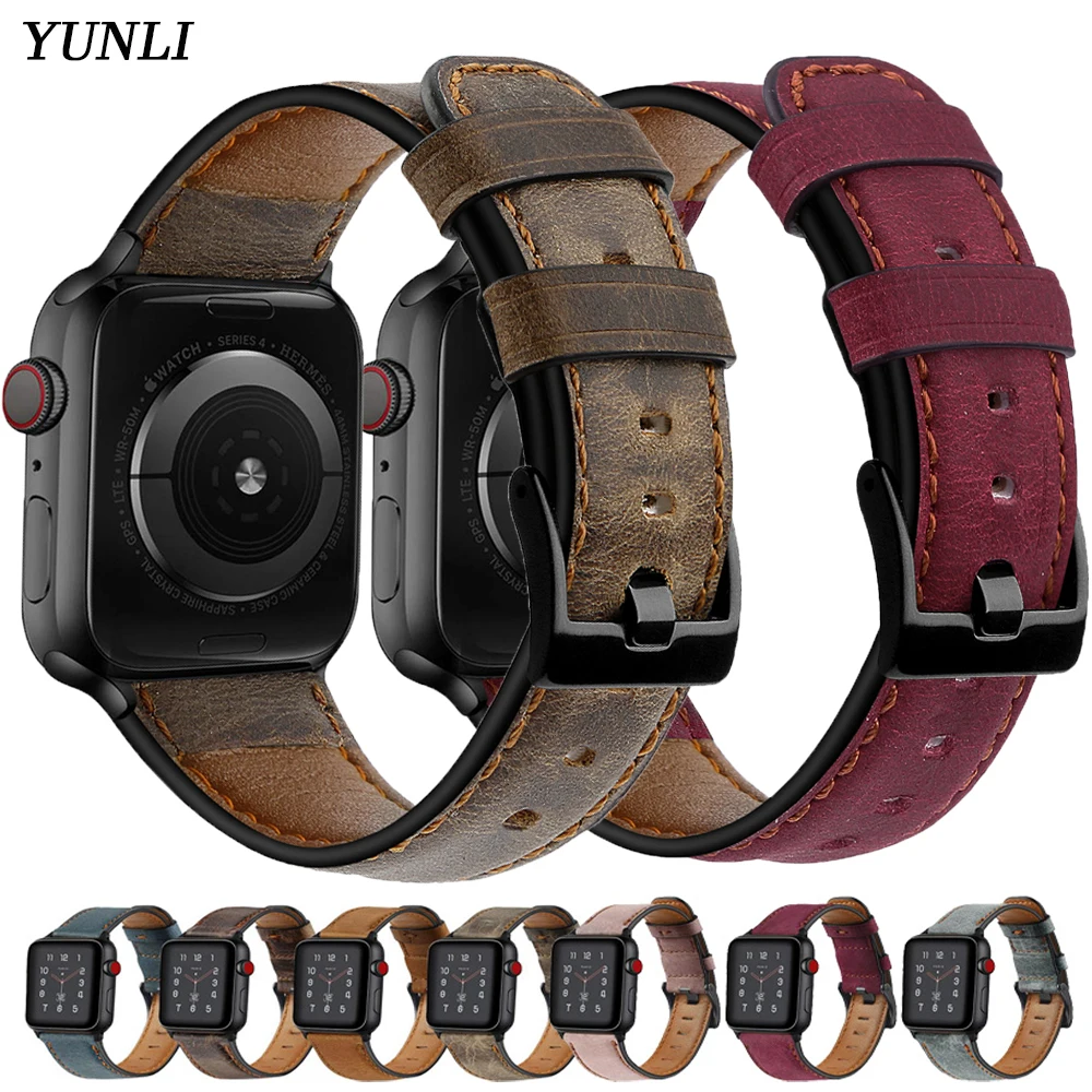 Ремешок для Apple watch band 44 мм 40 мм iWatch 42 мм 38 мм, браслет из коровьей кожи в ретро стиле для iwatch series 6 5 4 3 2 SE
Ремешок для Apple watch band 44 мм 40 мм iWatch 42 мм 38 мм, браслет из коровьей кожи в ретро стиле для iwatch series 6 5 4 3 2 SE