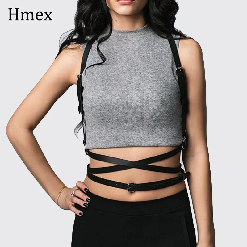 2020 New Sexy Goth Leather Harness Garter Belt Women Slim Body Waist To Leg Harness Punk Chain Belt Suspender ketting riem
2020 New Sexy Goth Leather Harness Garter Belt Women Slim Body Waist To Leg Harness Punk Chain Belt Suspender ketting riem