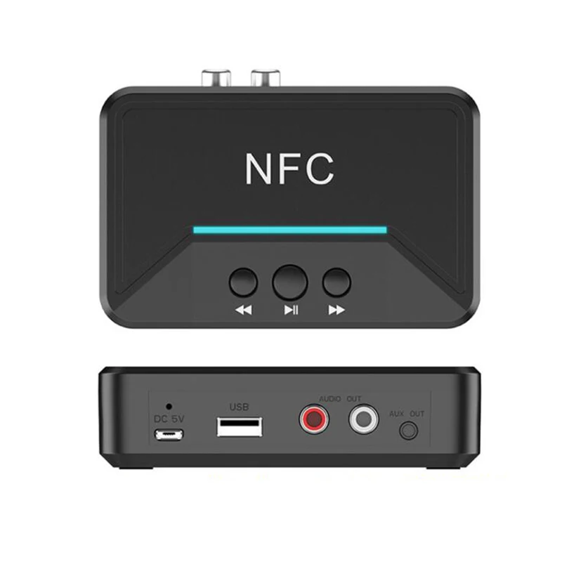 Bluetooth 5 0 адаптер приемника NFC 3 мм RCA аудио AUX Выход беспроводной Bluetooth-ключ