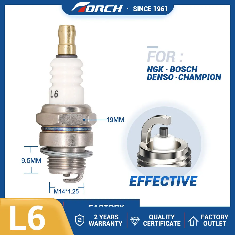 Candle BM6A Spark Plug Replacement Torch L6 Standard Spark Plug Small Engine for Chainsaw Lawn Mower Strimmer M7/L7T/CJ8/1560
Candle BM6A Spark Plug Replacement Torch L6 Standard Spark Plug Small Engine for Chainsaw Lawn Mower Strimmer M7/L7T/CJ8/1560