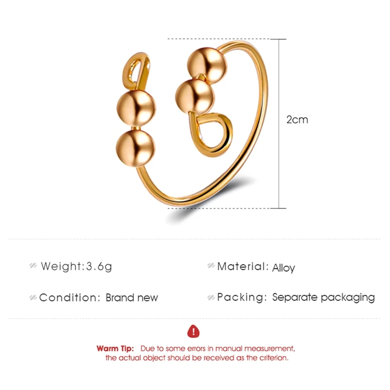 Spinner Beads Ring Single Coil Spiral Fidget Ring Beads Rotate Freely Anti Stress Anxiety Ring Open Ring Toy For Girl Women
Spinner Beads Ring Single Coil Spiral Fidget Ring Beads Rotate Freely Anti Stress Anxiety Ring Open Ring Toy For Girl Women