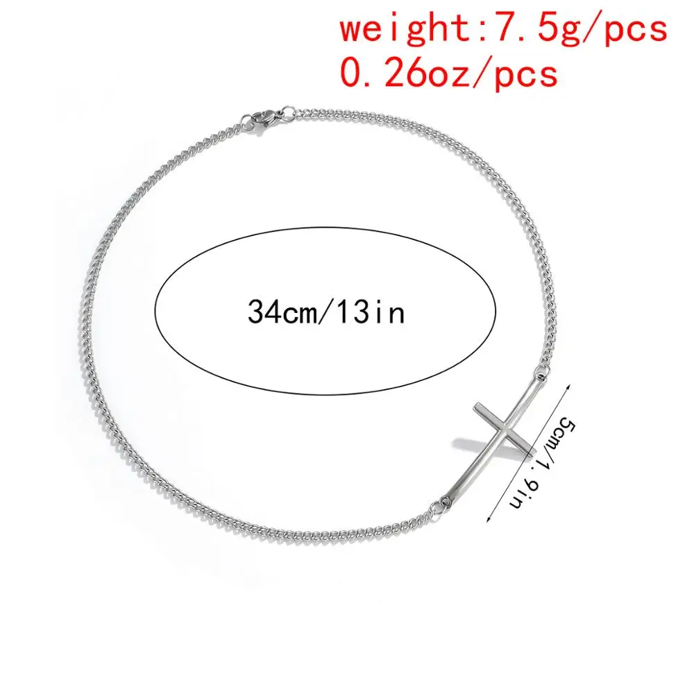 Lacteo Simple Cross Shaped Pendant Necklace Neo Gothic Stainless Steel Chain Choker Necklace Jewelry for Lover Women and Men 
Lacteo Simple Cross Shaped Pendant Necklace Neo Gothic Stainless Steel Chain Choker Necklace Jewelry for Lover Women and Men