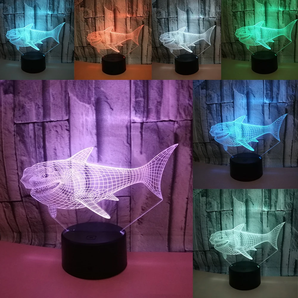 3D Shark Illusion Night Light 7 Color Changing USB Touch Table Lamp for Room Decor Holiday Gifts Acrylic LED Optical Night Lamp
3D Shark Illusion Night Light 7 Color Changing USB Touch Table Lamp for Room Decor Holiday Gifts Acrylic LED Optical Night Lamp