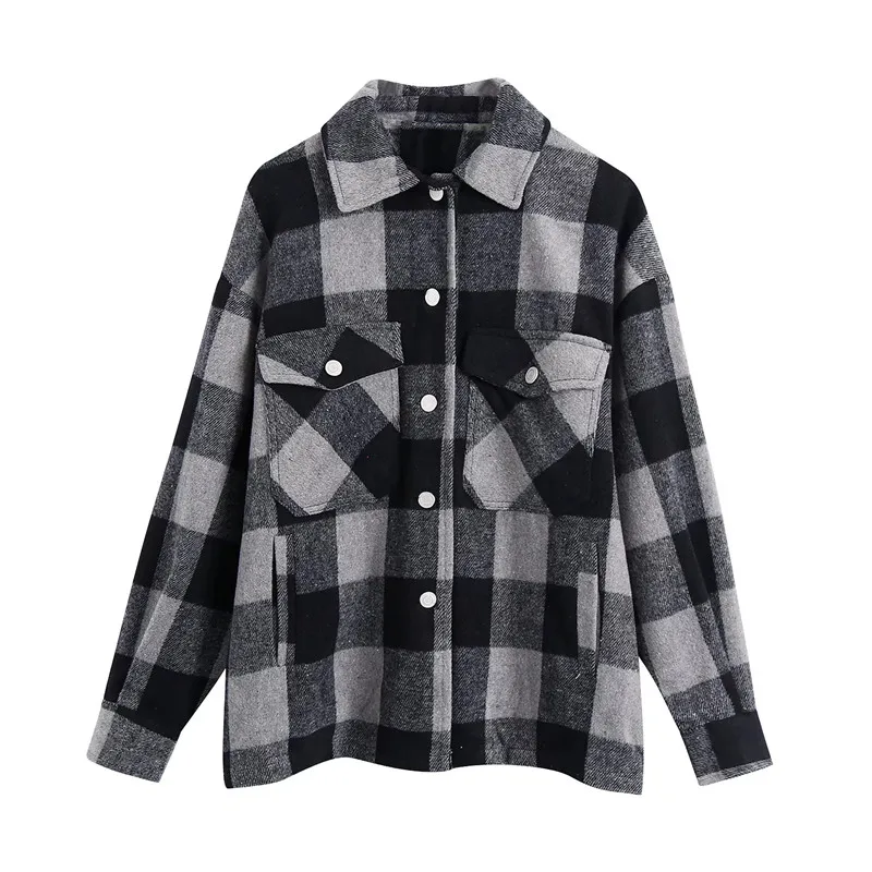 ZA 2021 autumn new women's clothing fashion all-match casual European and American style loose temperament woolen plaid coat
ZA 2021 autumn new women's clothing fashion all-match casual European and American style loose temperament woolen plaid coat