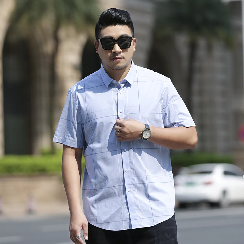 SHAN BAO High Quality Bamboo Fiber Lightweight Thin Short Sleeve Shirt 2021 Summer Large Size Brand Men's Loose Shirt Blue
SHAN BAO High Quality Bamboo Fiber Lightweight Thin Short Sleeve Shirt 2021 Summer Large Size Brand Men's Loose Shirt Blue