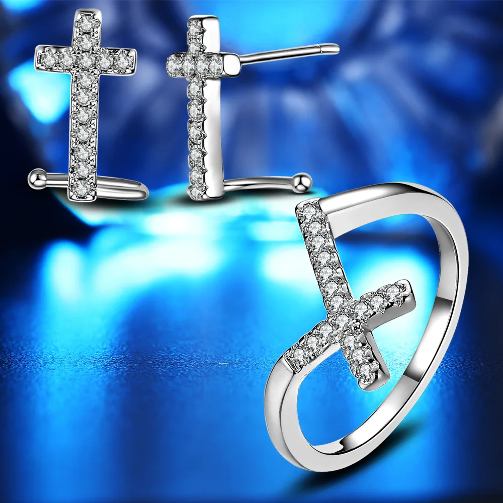 Fashion Jewelry 925 Sterling Silver Cross Zircon Petals Ear Studs Womans Earrings 
Fashion Jewelry 925 Sterling Silver Cross Zircon Petals Ear Studs Womans Earrings