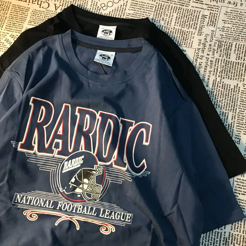 Retro American navy blue printed letters short-sleeved t-shirt women summer new Korean version of Harajuku oversized clothes
Retro American navy blue printed letters short-sleeved t-shirt women summer new Korean version of Harajuku oversized clothes