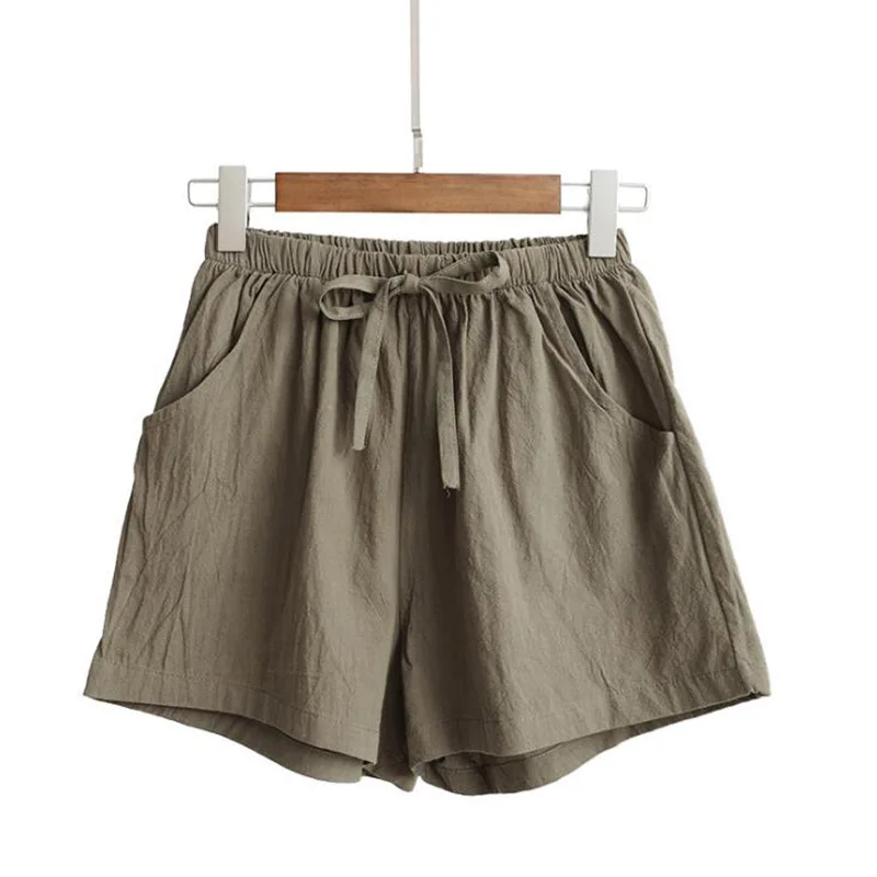 Summer Cotton Linen Women Shorts Female Wide Leg Trousers Casual Loose Elastic Wasit Shorts For Women 10 Colors Short Pants
Summer Cotton Linen Women Shorts Female Wide Leg Trousers Casual Loose Elastic Wasit Shorts For Women 10 Colors Short Pants