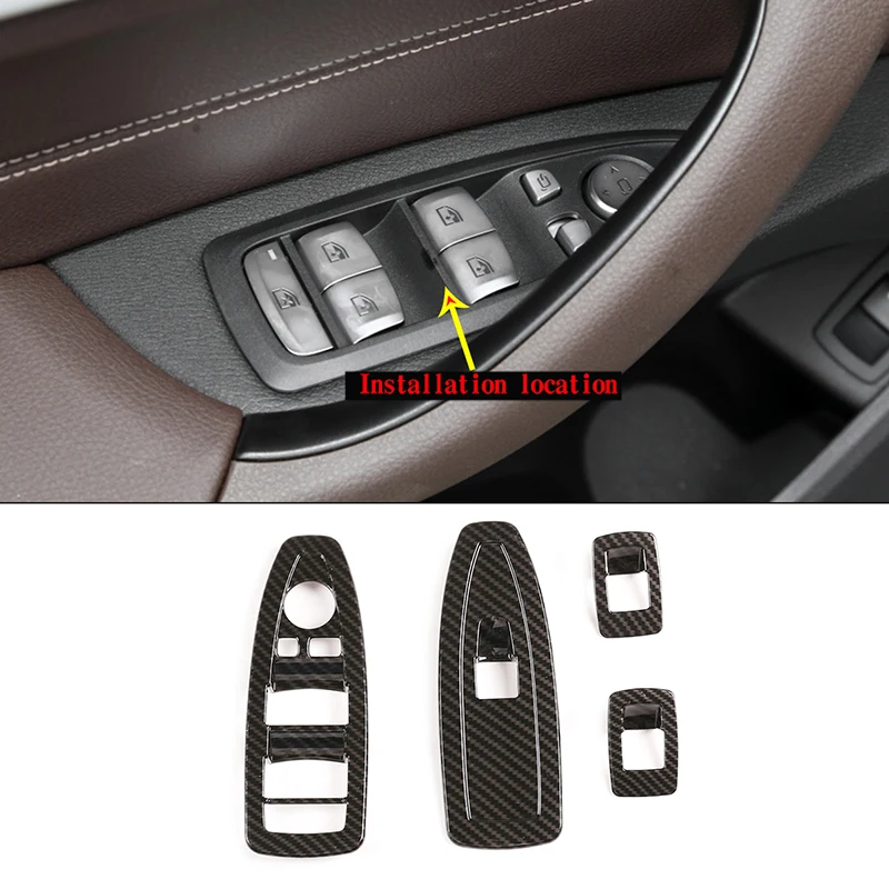 

Для BMW X1 F48 2021 Стайлинг автомобиля ABS серебро/углеродное волокно шаблон окно подъемник переключатель Панель рамка отделка автомобильные аксессуары