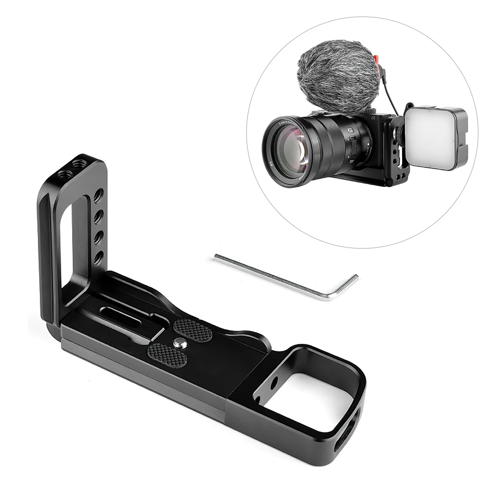 Portable Multi-Functional L Shape Plate Bracket Vertical Clapper Plate Camera Extension Handle External for Sony A6000 Camera
Portable Multi-Functional L Shape Plate Bracket Vertical Clapper Plate Camera Extension Handle External for Sony A6000 Camera