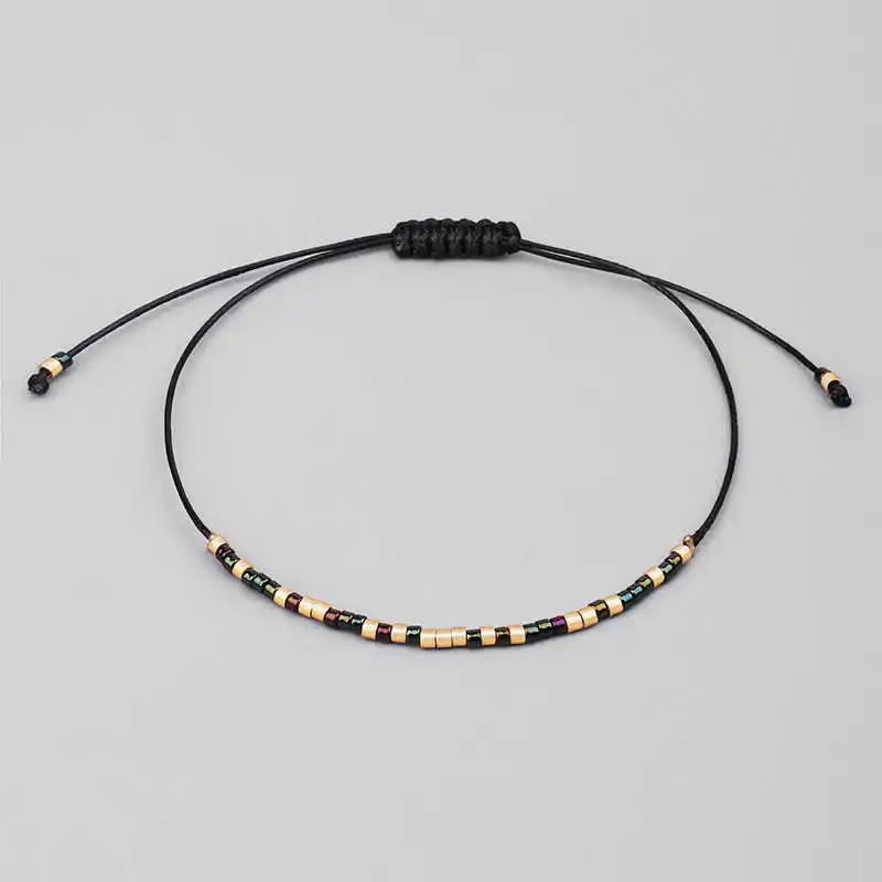 Fashionable hand woven wax thread Bracelet mixed with beads friendship women's Bracelet
Fashionable hand woven wax thread Bracelet mixed with beads friendship women's Bracelet