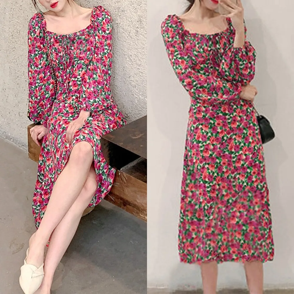 Vintage Flower Dress Women Elegant Korean Square Long Sleeve Bohemian Long Dress Sexy Flower Print Female Dresses 2022 New
Vintage Flower Dress Women Elegant Korean Square Long Sleeve Bohemian Long Dress Sexy Flower Print Female Dresses 2022 New