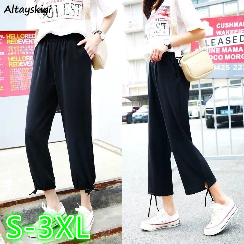 Повседневные штаны для мужчин для женщин ботильоны на сплошной подошве Женская Длина с эластичной резинкой на талии, Комплект размера плюс ... 
Повседневные штаны для мужчин для женщин ботильоны на сплошной подошве Женская Длина с эластичной резинкой на талии, Комплект размера плюс ...