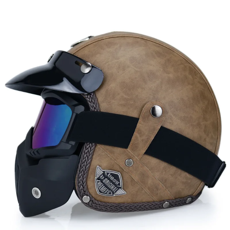 Retro jet Motobike Helmet with Sun Visor Cafe Racer Helmet Chopper Bobber Korea Style Open Face Face Shied Casco Moto Half Face
Retro jet Motobike Helmet with Sun Visor Cafe Racer Helmet Chopper Bobber Korea Style Open Face Face Shied Casco Moto Half Face