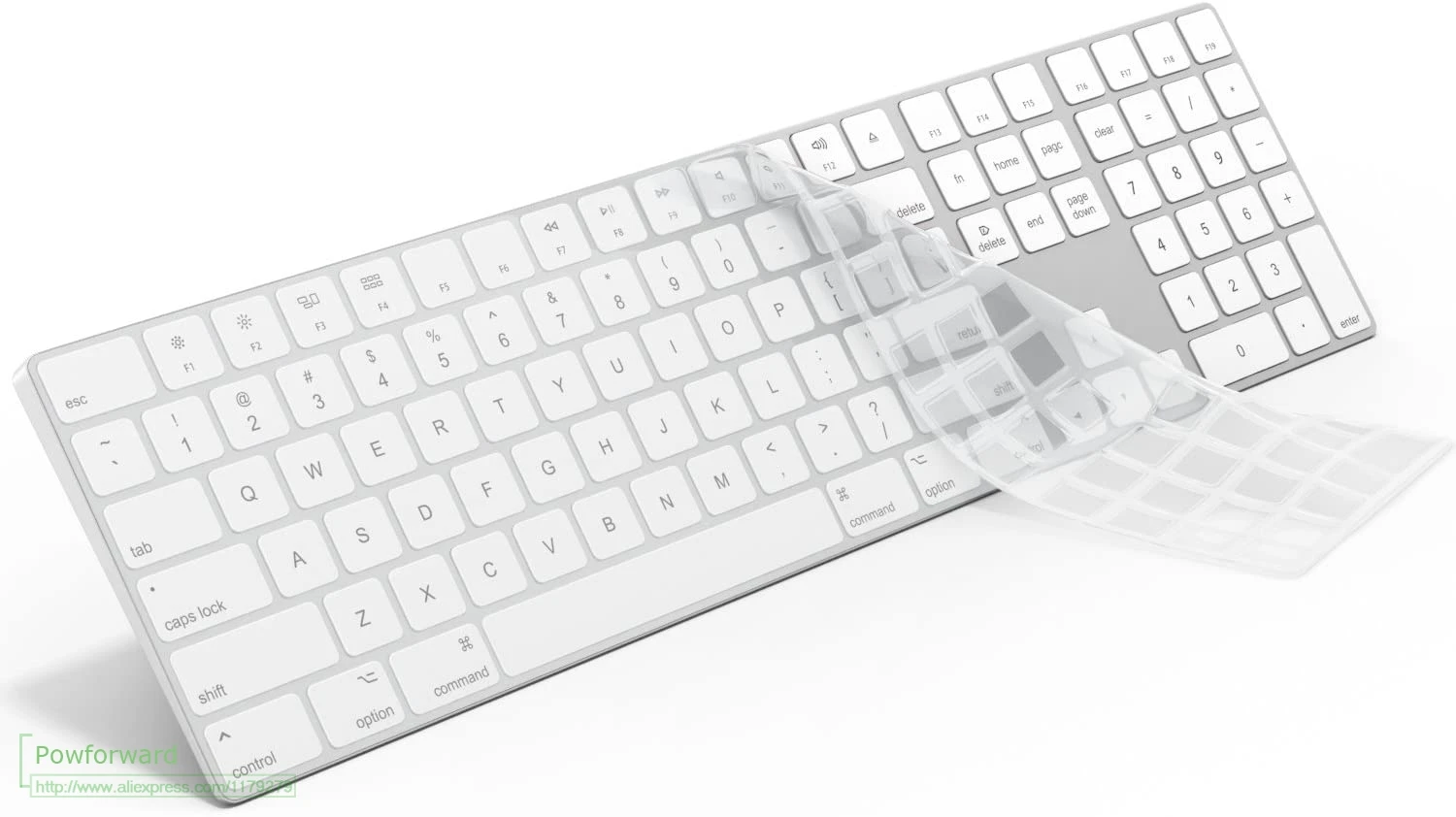 Силиконовый чехол для клавиатуры iMac проводной Apple A1243 A1843 MB110LL/B с цифровой
