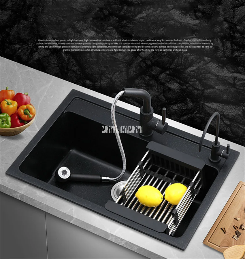 Single Slot Home Thickened Kitchen Quartz Sink Matte Finish Round Corner Vegetable Washing Basin Multifunctional With Faucet
Single Slot Home Thickened Kitchen Quartz Sink Matte Finish Round Corner Vegetable Washing Basin Multifunctional With Faucet