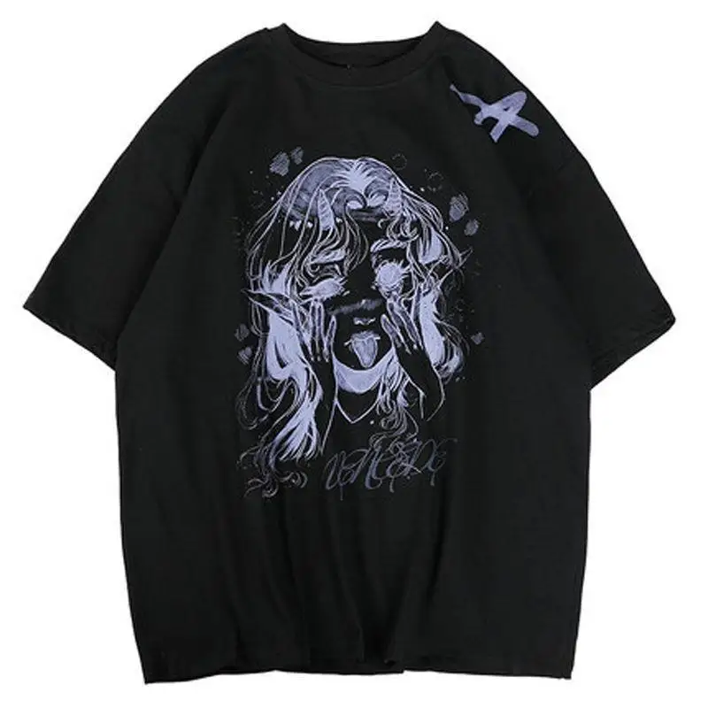Summer Oversize Harajuku Women White Anime Y2k Cartoon tops Female Kawaii Short Sleeve tshirt Fashion Funny T-Shirt Crop Top
Summer Oversize Harajuku Women White Anime Y2k Cartoon tops Female Kawaii Short Sleeve tshirt Fashion Funny T-Shirt Crop Top