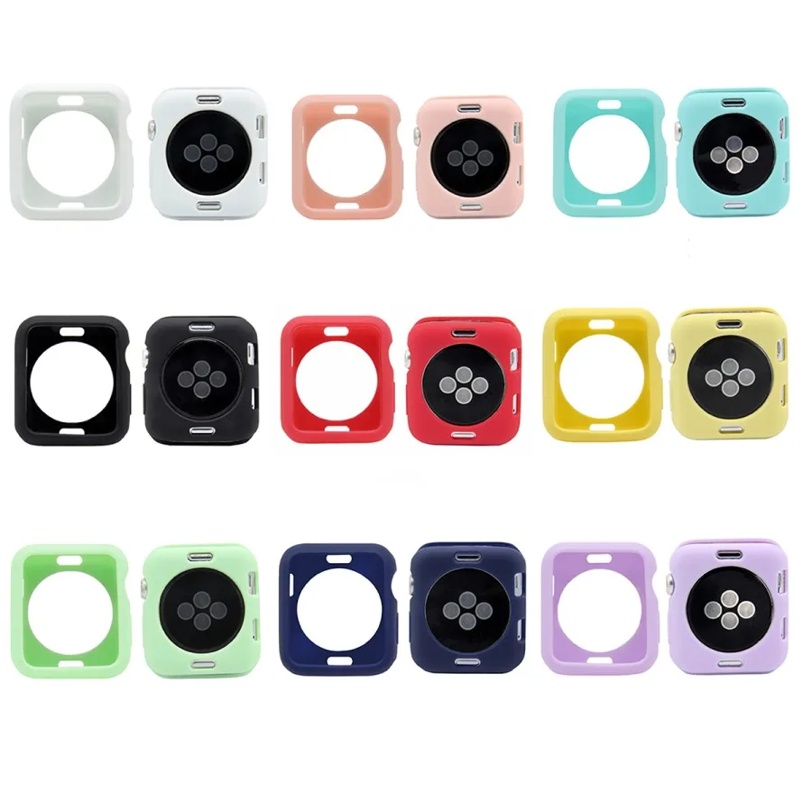 Чехол для Apple Watch Series 3 2 1 38 мм 42 Мягкий Силиконовый ТПУ защитный чехол карамельных