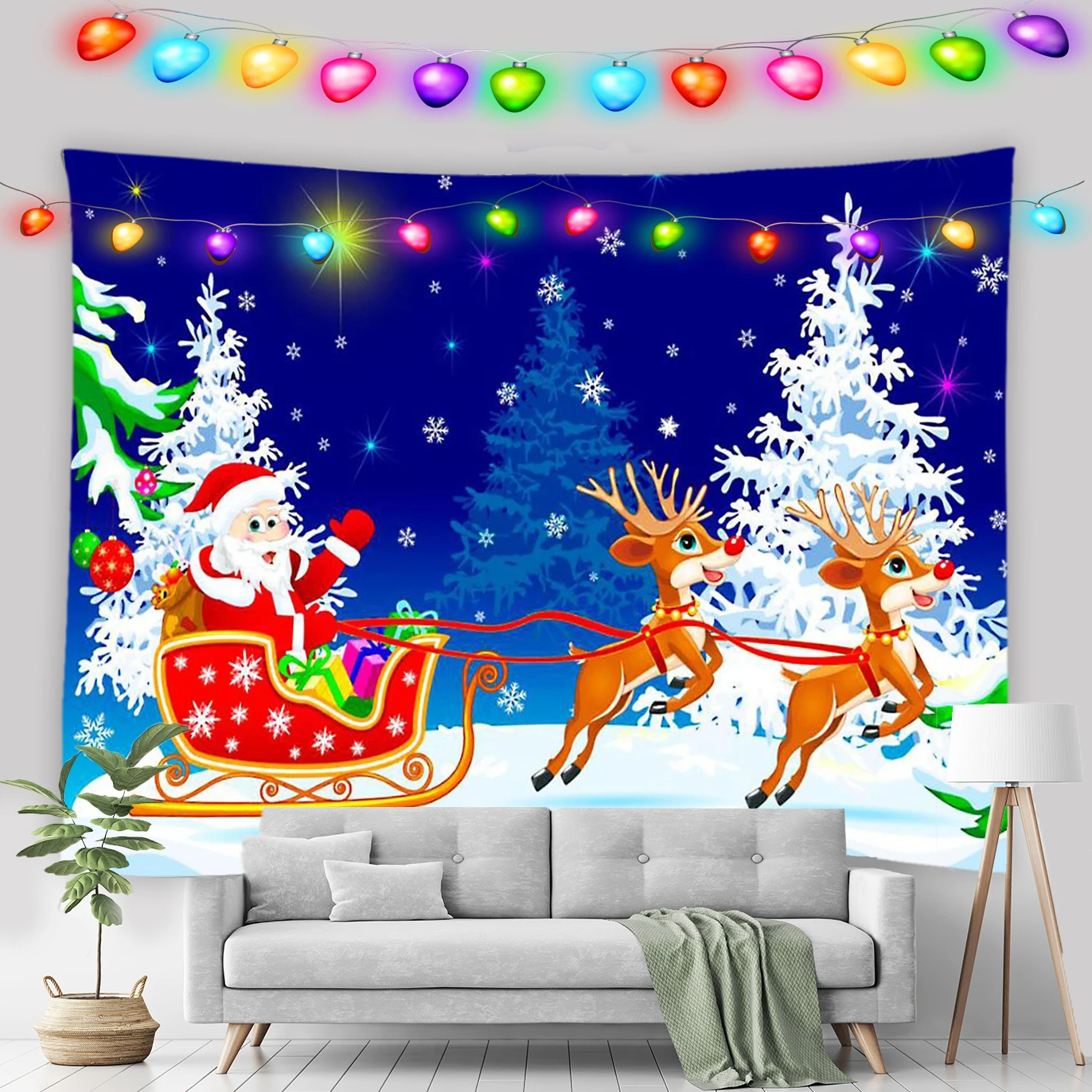 Cartoon Christmas Decorations Tapestry Wall Hanging Santa Claus Christmas Tree Reindeer Cart Room Decor Winter Wall Tapestry
Cartoon Christmas Decorations Tapestry Wall Hanging Santa Claus Christmas Tree Reindeer Cart Room Decor Winter Wall Tapestry
