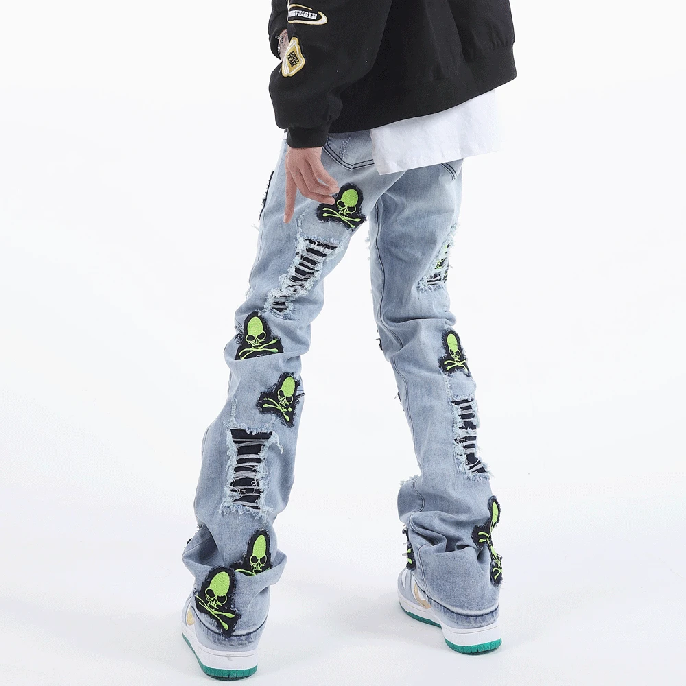 2021 Skull Embroidery Hole Ripped Punk Gothic Men Jeans Pants Skateboard Hip Hop Distressed Baggy Denim Trousers Pantalon Homme
2021 Skull Embroidery Hole Ripped Punk Gothic Men Jeans Pants Skateboard Hip Hop Distressed Baggy Denim Trousers Pantalon Homme