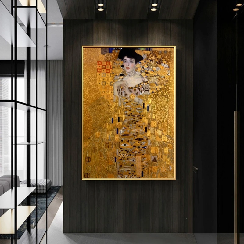 Знаменитая Картина на холсте Настенная картина портрет аделе Блоха классическое
