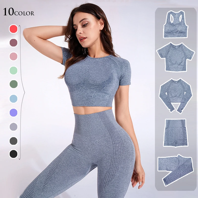 2/3/5PCS Seamless Women Yoga Set Workout Sportswear Gym Clothing Fitness Long Sleeve Crop Top High Waist Leggings Sports Suits
2/3/5PCS Seamless Women Yoga Set Workout Sportswear Gym Clothing Fitness Long Sleeve Crop Top High Waist Leggings Sports Suits