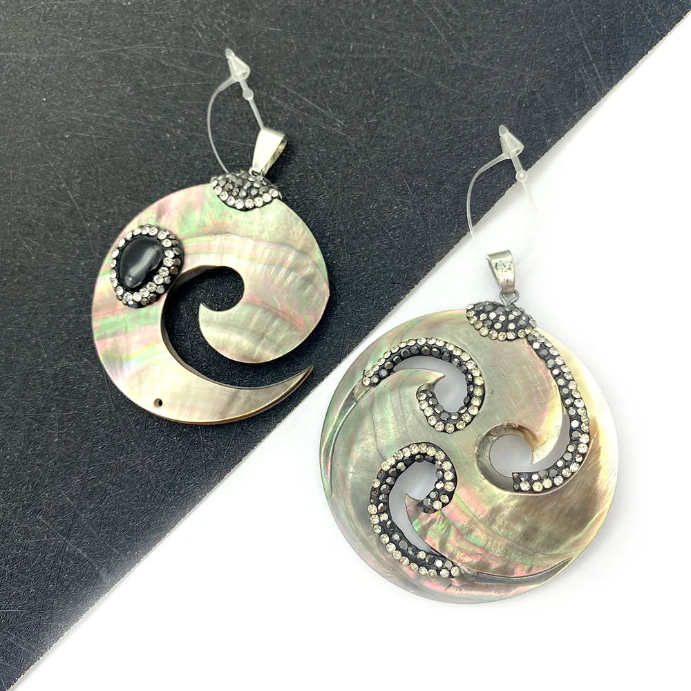 Natural Black Shell Pendant Necklace Round Shape Exquisite Beads Set with Diamonds for Making Jewelry DIY Necklace Accessories
Natural Black Shell Pendant Necklace Round Shape Exquisite Beads Set with Diamonds for Making Jewelry DIY Necklace Accessories
