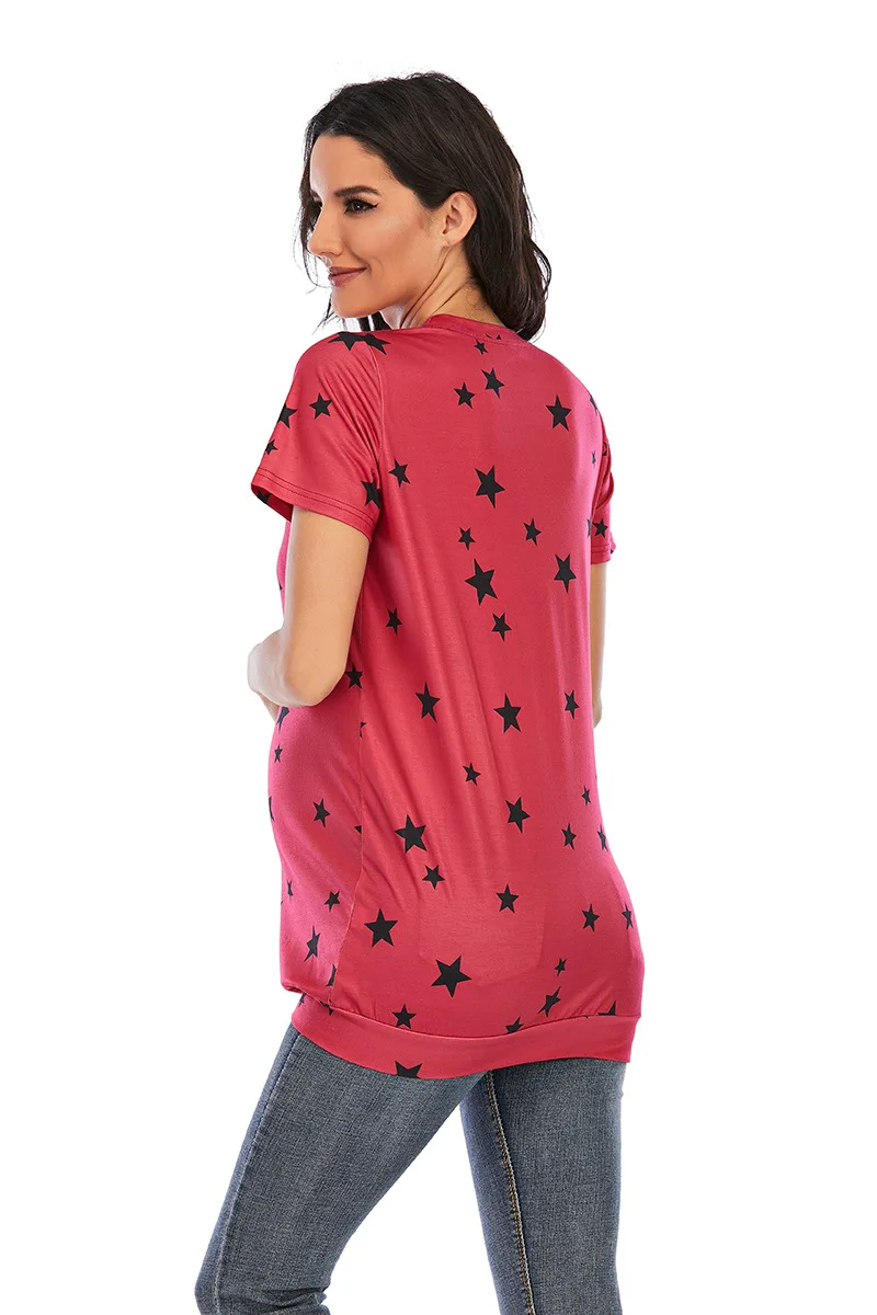 European And American Women's Five-Star Short-Sleeved Pregnant Women Maternity T-Shirt Plus Size Short-Sleeved T-Shirt
European And American Women's Five-Star Short-Sleeved Pregnant Women Maternity T-Shirt Plus Size Short-Sleeved T-Shirt