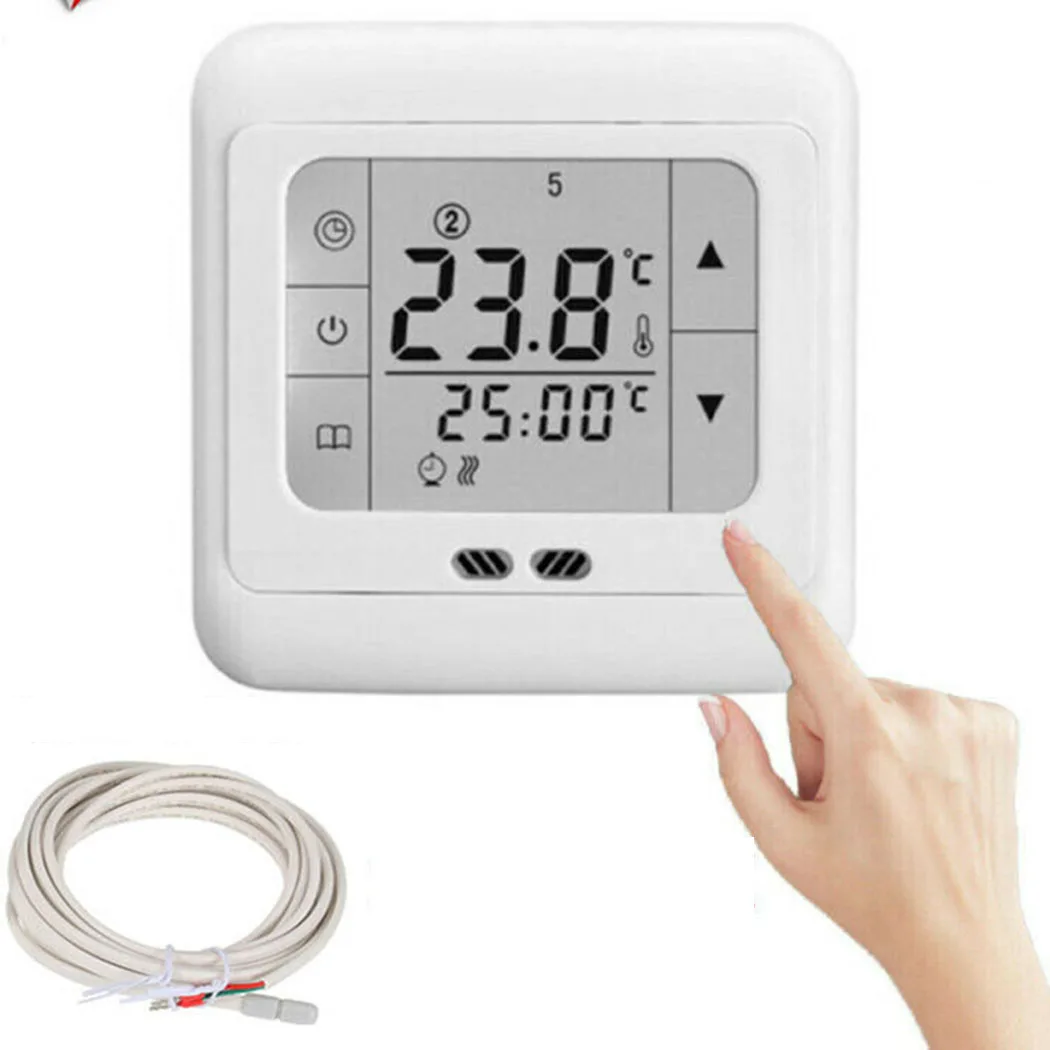 Digital Thermostat LCD Touch Screen Room Underfloor Heating Temperature