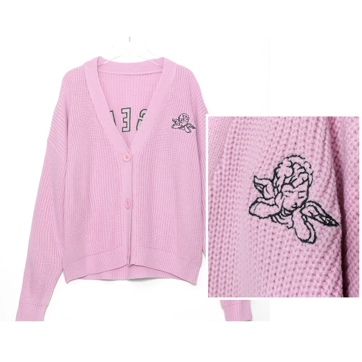 Angel Embroidery Women Sweater Knitted Tops 2020 Autumn Winter Long Sleeve Loose Cardigan Sweater Vintage Streetwear Women Coat 
Angel Embroidery Women Sweater Knitted Tops 2020 Autumn Winter Long Sleeve Loose Cardigan Sweater Vintage Streetwear Women Coat