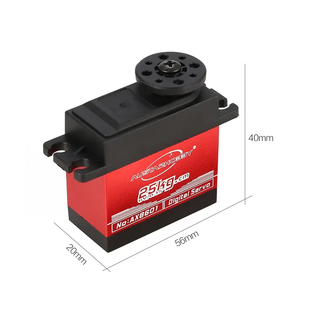 AUSTARHOBBY AX8601 4.8-6.0V 25KG 0.15 Sec/60 Waterproof Torque Full Metal Gear Digital Servo For RC Car Toys Accessories Parts
AUSTARHOBBY AX8601 4.8-6.0V 25KG 0.15 Sec/60 Waterproof Torque Full Metal Gear Digital Servo For RC Car Toys Accessories Parts