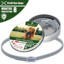 Dewel Anti Flea Ticks Insect Mosquitoes 8 Months Protection Waterproof Long Lasting Dog Collar Custom Puppy Cat Pet Collars