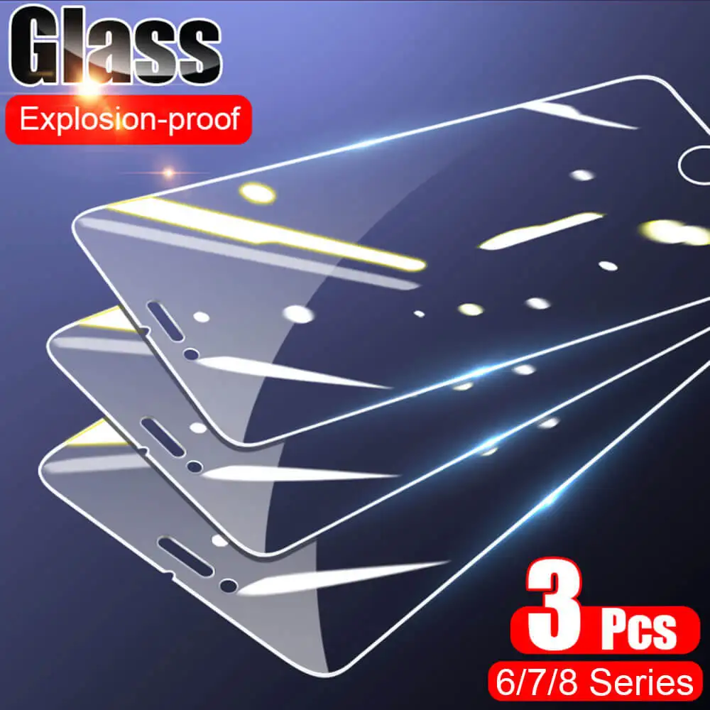 

3Pcs Protective Glass on the For iphone 8 7 6 6s Plus Screen Protectors For iphone8 8Plus 6Plus 7plus Glas aifone 6 s Film Cover