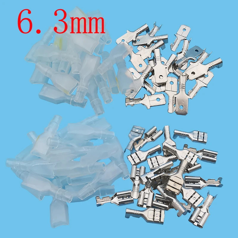 10Set 6.3mm Male Female Spade Crimp Terminals Connector Splice Wire Electrical Cable Crimp Terminal Block with Insulating Sleeve
10Set 6.3mm Male Female Spade Crimp Terminals Connector Splice Wire Electrical Cable Crimp Terminal Block with Insulating Sleeve