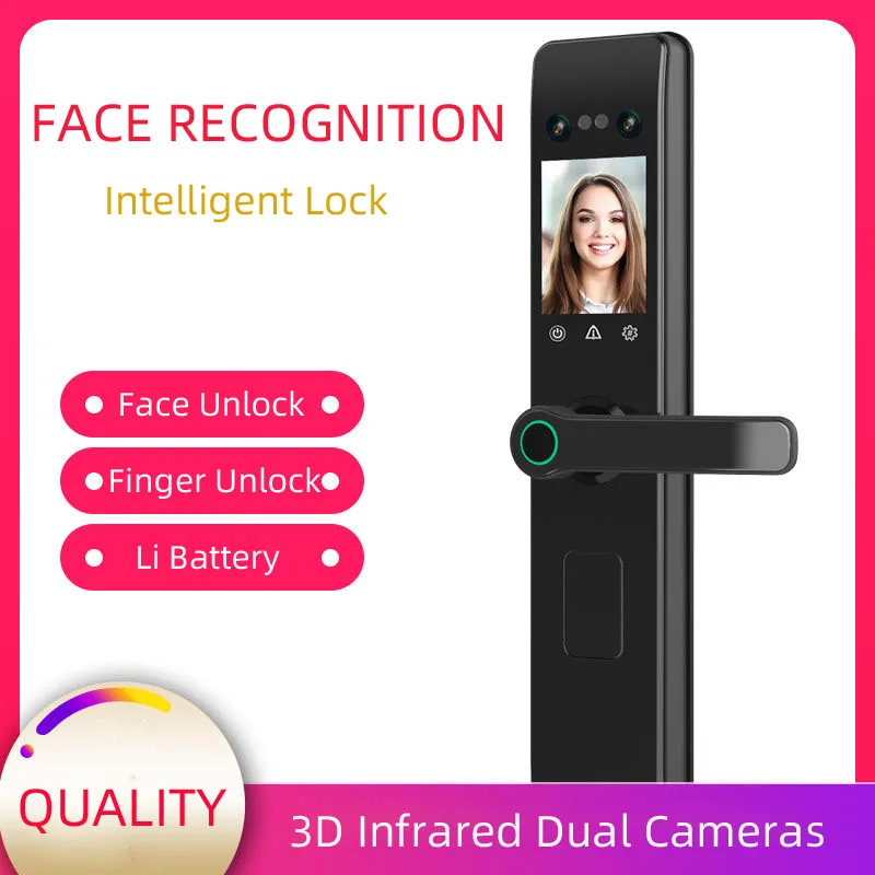 Facial Recognition Intelligent Lock Anti-theft Door Lock Palmprint Password Face Identify IC Card Key Unlock Smart keyless locks
Facial Recognition Intelligent Lock Anti-theft Door Lock Palmprint Password Face Identify IC Card Key Unlock Smart keyless locks