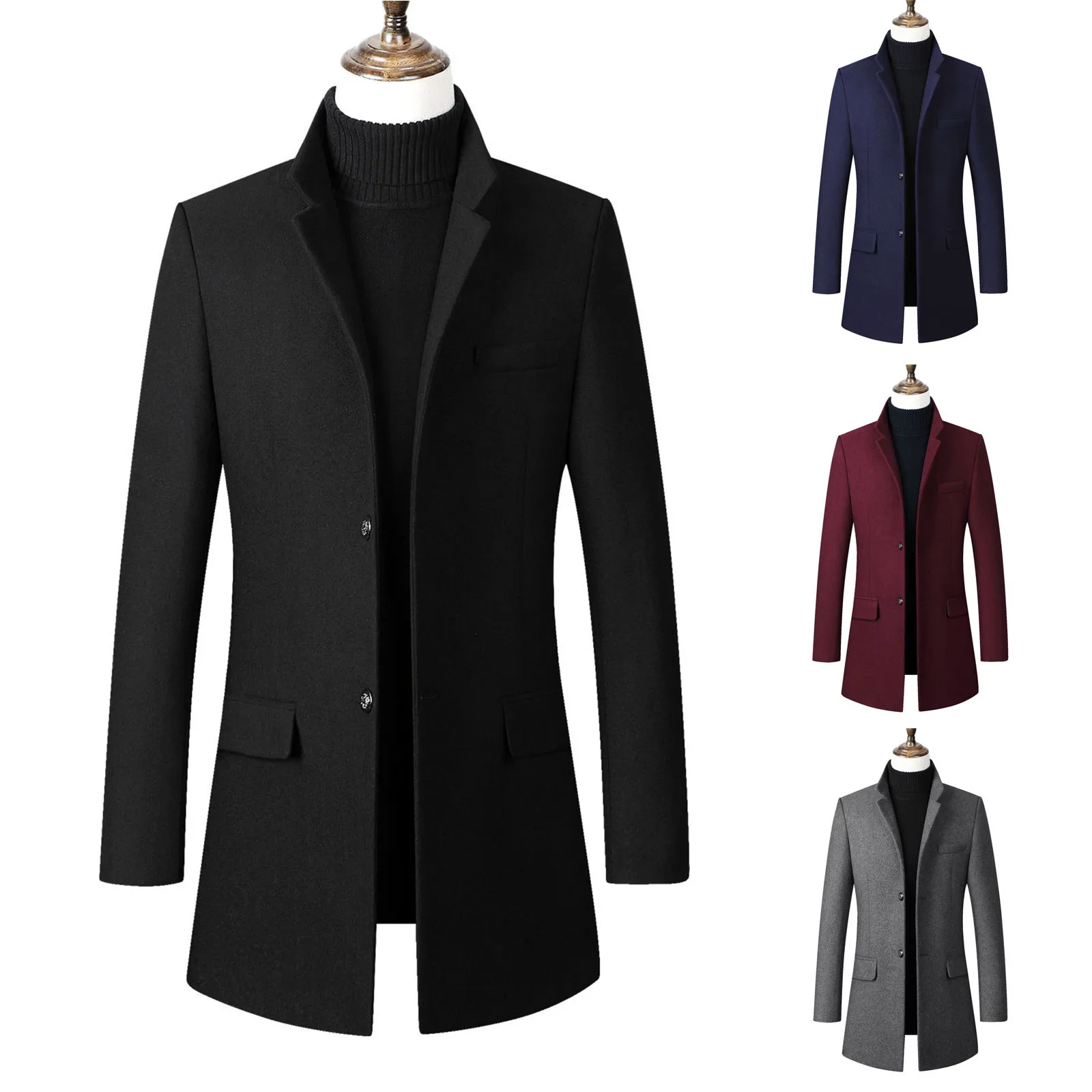 Men's Winter Jacket Wool Solid Color Woolen Cloth Button Lapel Men's Overcoat Jacket Abrigo Hombre Пальто Мужское Manteau Homme
Men's Winter Jacket Wool Solid Color Woolen Cloth Button Lapel Men's Overcoat Jacket Abrigo Hombre Пальто Мужское Manteau Homme