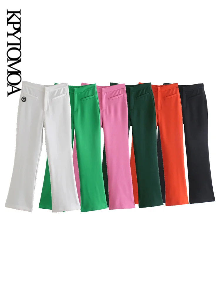 KPYTOMOA Women Chic Fashion With Welt Pockets Flare Pants Vintage High Waist Zipper Fly Female Ankle Trousers Mujer
KPYTOMOA Women Chic Fashion With Welt Pockets Flare Pants Vintage High Waist Zipper Fly Female Ankle Trousers Mujer