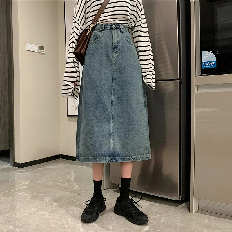 High Street Denim a-Line Skirt For Sweet Girl Spring Summer Harajuku Streetwear Vintage Korean Style All-Match Daily Blue Skirts
High Street Denim a-Line Skirt For Sweet Girl Spring Summer Harajuku Streetwear Vintage Korean Style All-Match Daily Blue Skirts