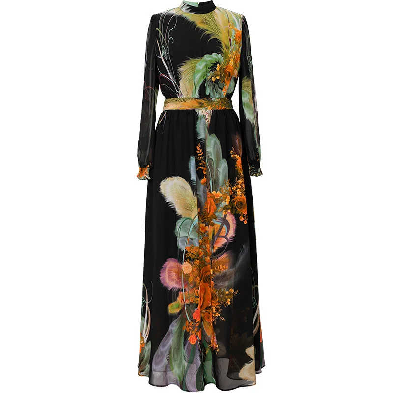 2020 Chiffon Spring Summer Long Dress Beach Style Flowers Print Runway Dress Vintage Evening Dress Ankle-Length DZ2385
2020 Chiffon Spring Summer Long Dress Beach Style Flowers Print Runway Dress Vintage Evening Dress Ankle-Length DZ2385