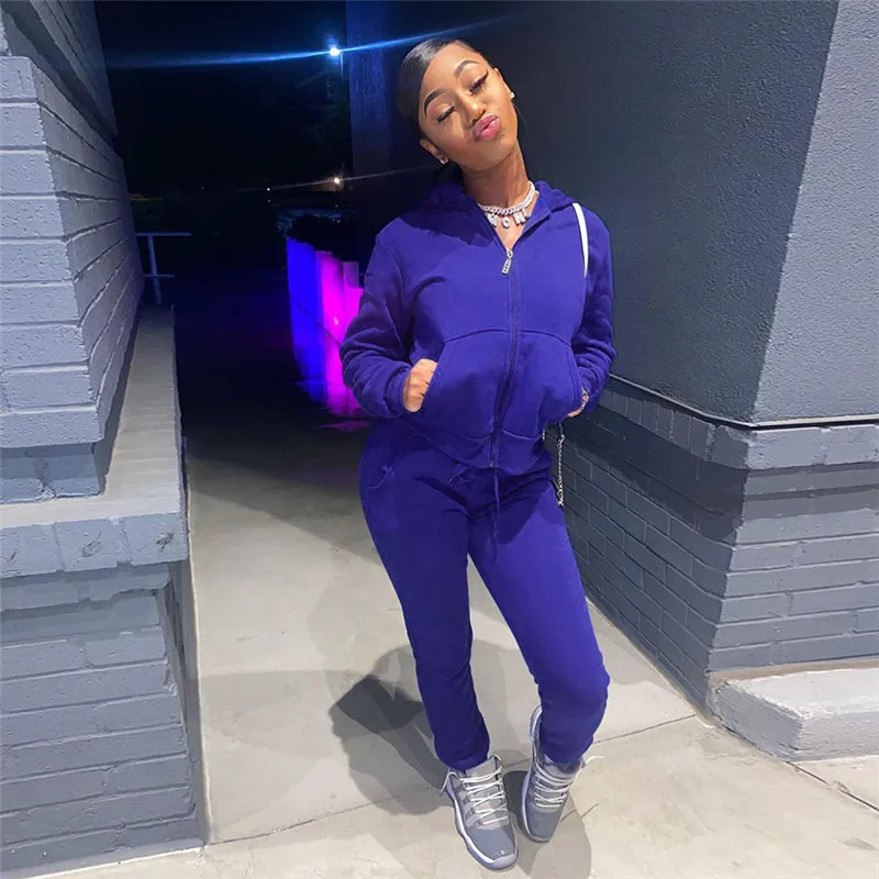 Echoine Solid Black Blue Crop Top Hooded Zipper Jacket Hoodies Pants Two Pieces Set Jogger Suit Run Sports Set Lounge Wear New
Echoine Solid Black Blue Crop Top Hooded Zipper Jacket Hoodies Pants Two Pieces Set Jogger Suit Run Sports Set Lounge Wear New