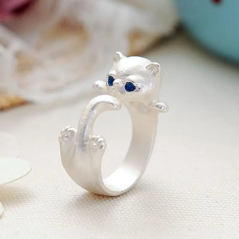 100% 925 Sterling Silver Little Cute Cat Animal Female Finger Rings Jewelry Promotion Gift Never Fade Ring Drop Shipping
100% 925 Sterling Silver Little Cute Cat Animal Female Finger Rings Jewelry Promotion Gift Never Fade Ring Drop Shipping