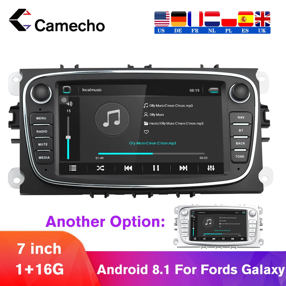 Camecho Android 8 1 Автомобильный мультимедийный плеер Wifi 2 DIN 7 ''аудио радио GPS