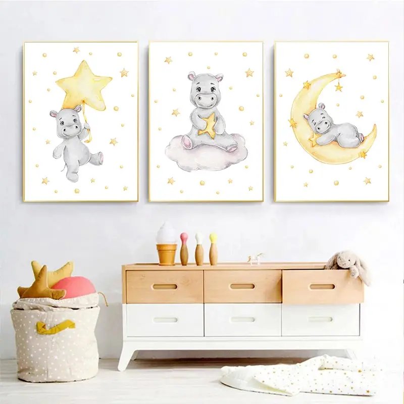 Nordic Hippo Wall Art Poster Baby Nursery Art Print Moon Star Cloud Canvas Painting Abstract Picture Living Room Kids Room Decor
Nordic Hippo Wall Art Poster Baby Nursery Art Print Moon Star Cloud Canvas Painting Abstract Picture Living Room Kids Room Decor