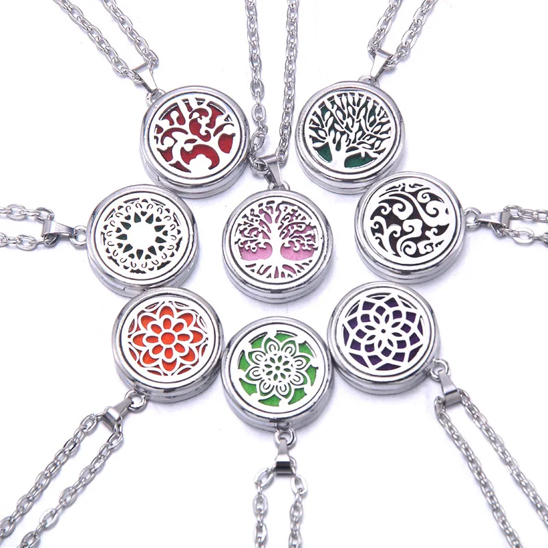 

New Aromatherapy Necklace essential Oils lockets Necklaces stainless steel Aroma Diffuser locket Perfume Pendant Necklace