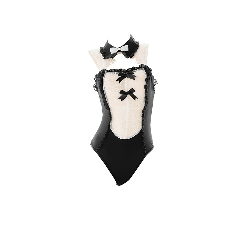 Black Bowknot Lace Rabbit Girl Lovely Hollow-Out Pajamas Hair Hoop Sexy Jumpsuit Nightdress Sweet Maid Style Sleepwear Cosplay
Black Bowknot Lace Rabbit Girl Lovely Hollow-Out Pajamas Hair Hoop Sexy Jumpsuit Nightdress Sweet Maid Style Sleepwear Cosplay